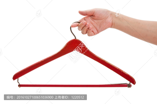 紅色的木衣架