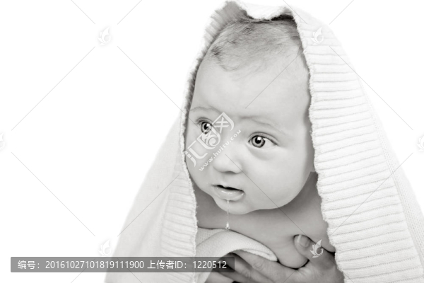 可愛的嬰兒在軟篷