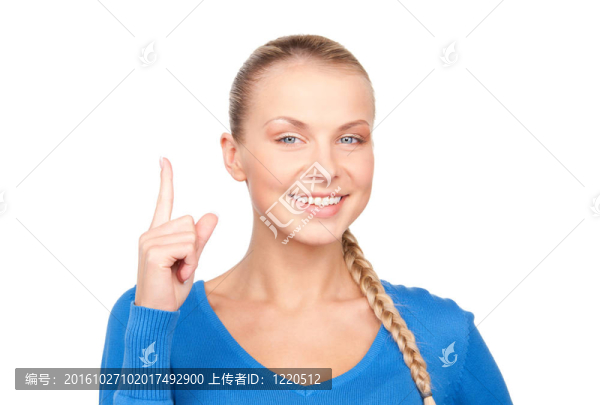 女人用她的手指
