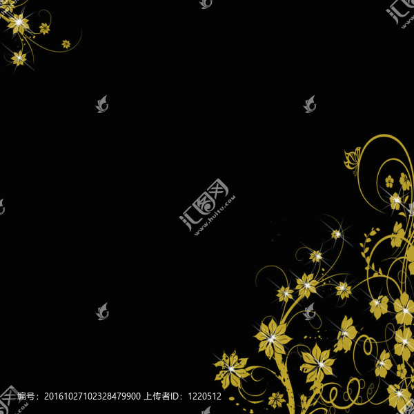 黑色金色花背景