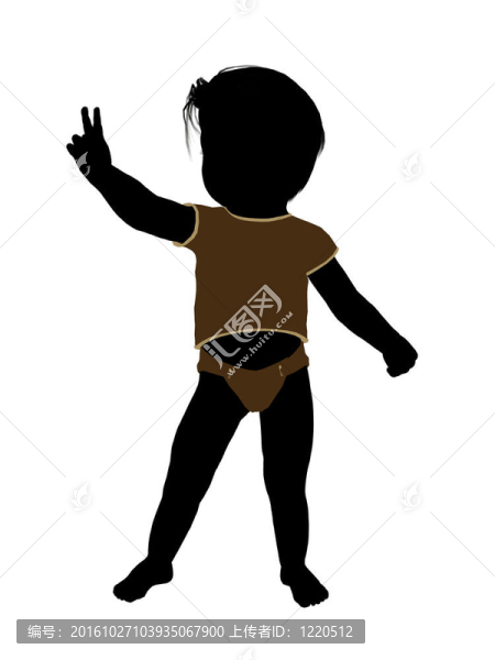 男性幼兒插畫剪影