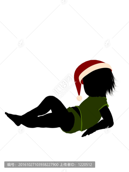 男性圣誕幼兒插畫剪影