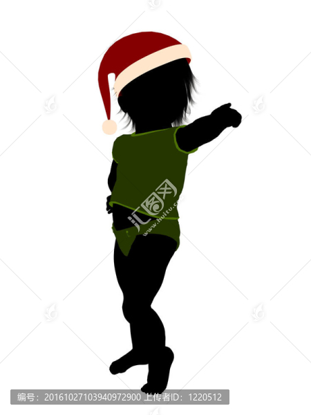 男性圣誕幼兒插畫剪影