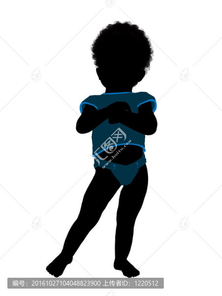 非洲裔美國男子幼兒插圖剪影