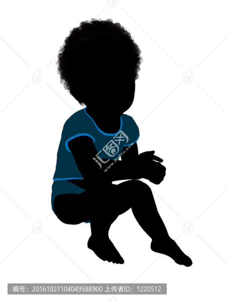 非洲裔美國男子幼兒插圖剪影