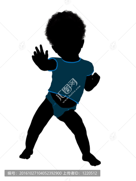 非洲裔美國男子幼兒插圖剪影