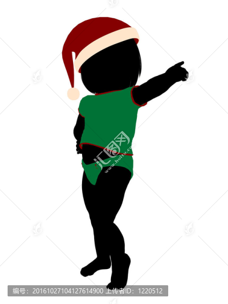 女性圣誕幼兒插畫剪影