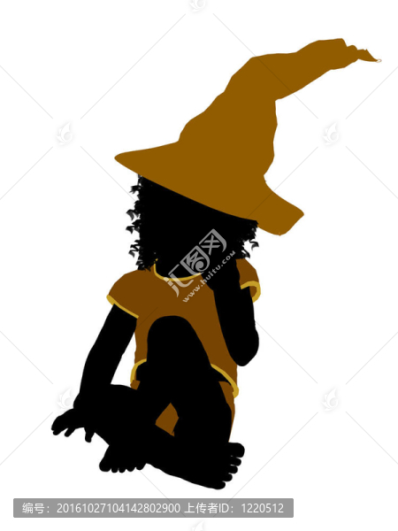 非洲裔女性萬圣節(jié)幼兒剪影剪影