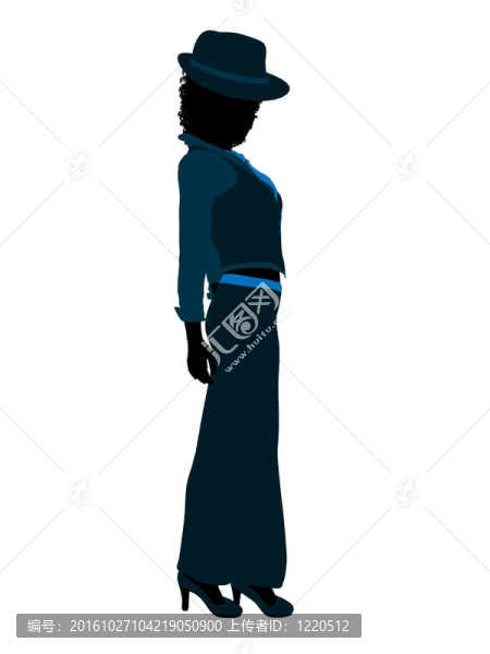 非洲裔女性爵士舞者剪影