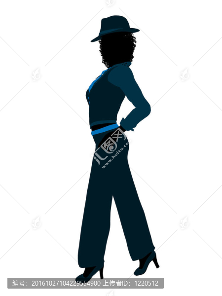 非洲裔女性爵士舞者剪影