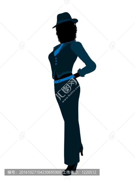 非洲裔女性爵士舞者剪影