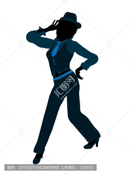 非洲裔女性爵士舞者剪影