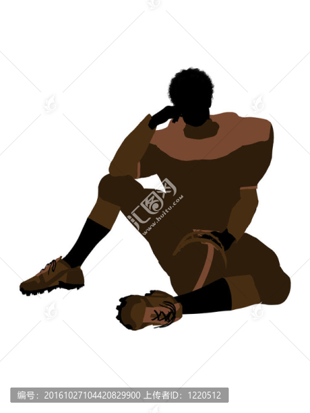 非洲裔美國男子足球運動員剪影