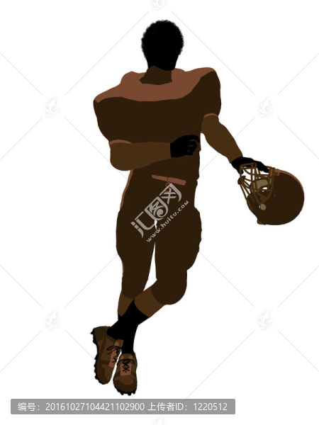 非洲裔美國男子足球運動員剪影