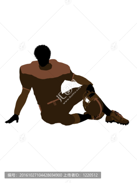 非洲裔美國男子足球運動員剪影