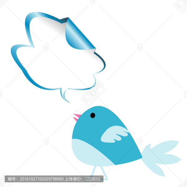 帶有聊天泡泡的藍(lán)鳥