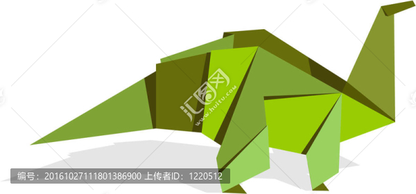 顏色鮮艷的折紙恐龍