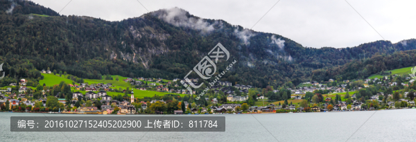 歐洲奧地利圣沃夫?qū)℃?zhèn)全景圖