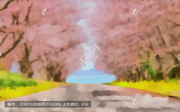 油畫鄉(xiāng)間小路