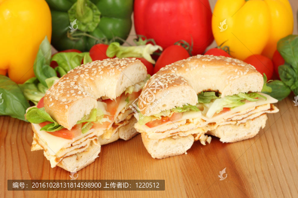 素食三明治面包