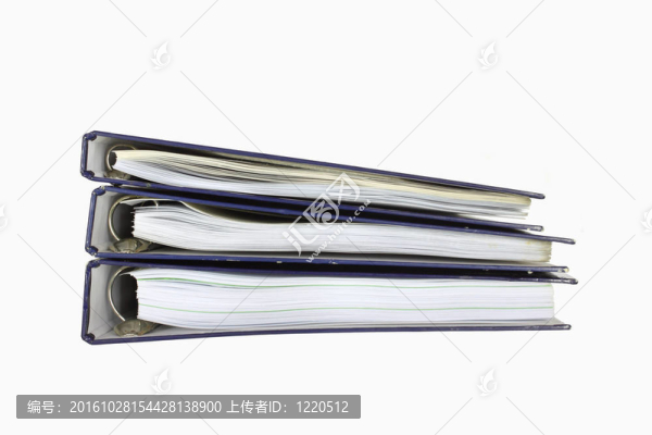 五彩堆料/文件在白色背景的文件。