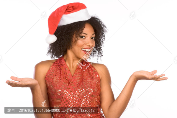 輕浮的民族圣誕老人夫人戴著帽子