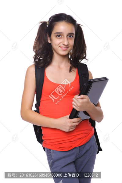 學(xué)校女孩與筆記本電腦冒充