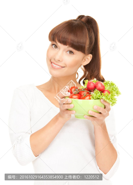 美麗的家庭主婦與蔬菜