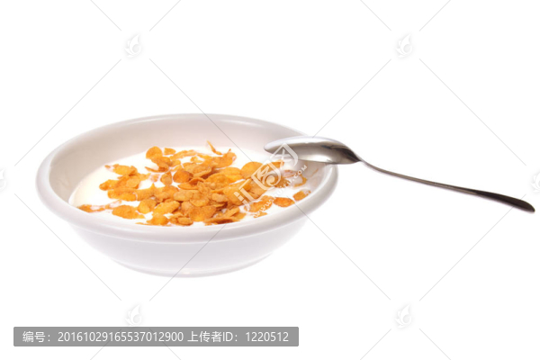 玉米片牛奶碗