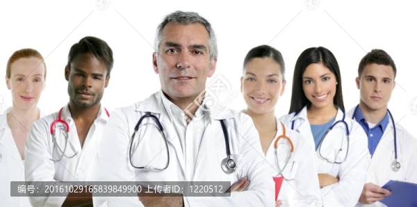 專業(yè)醫(yī)生護(hù)士隊(duì)伍排的民族