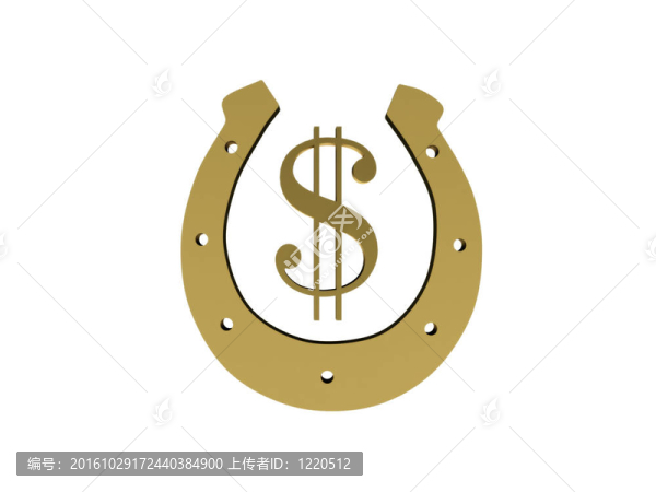 帶美元符號(hào)的黃金馬蹄鐵