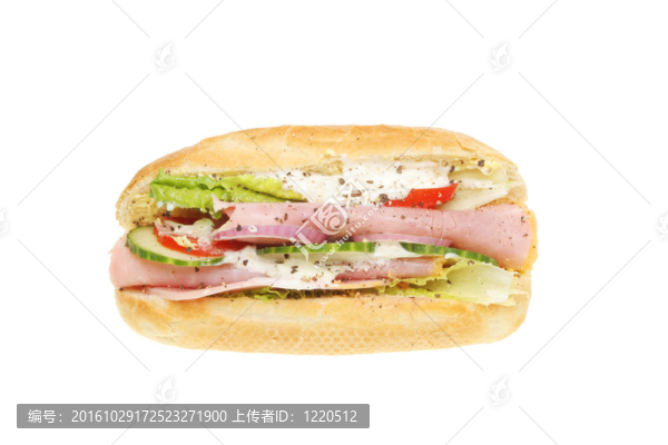 火腿沙拉填充面包