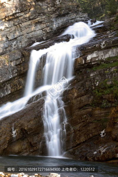 在沃特頓湖阿爾伯塔國家公園Cameron,Falls