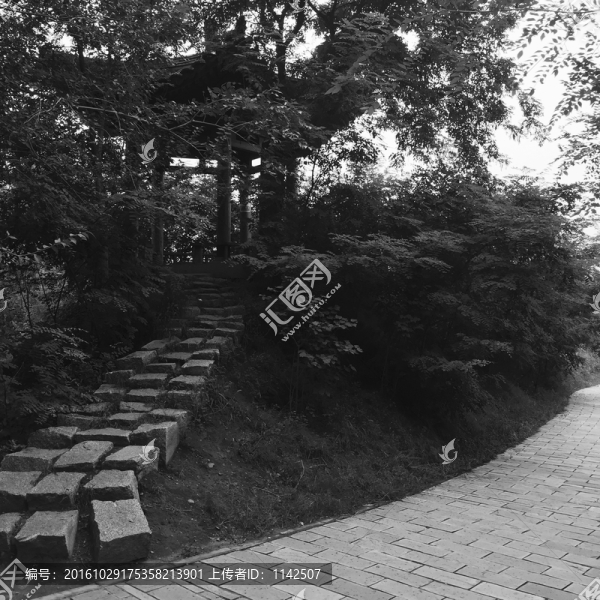 公園一角,亭子