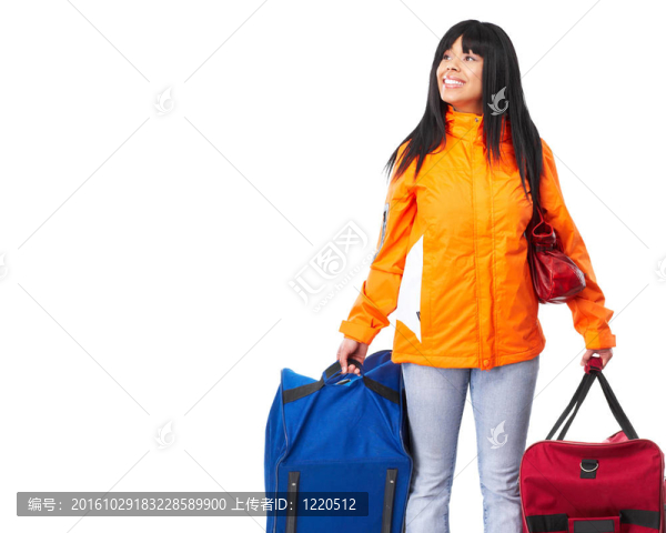旅游的快樂的女人