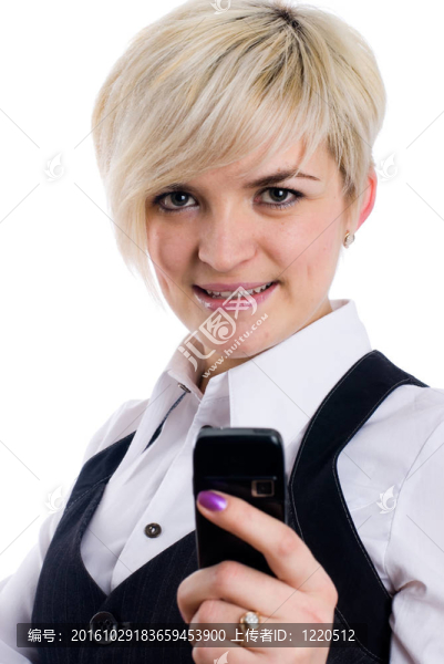 女孩寫短信