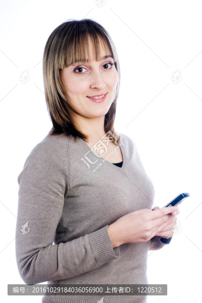 女孩寫短信