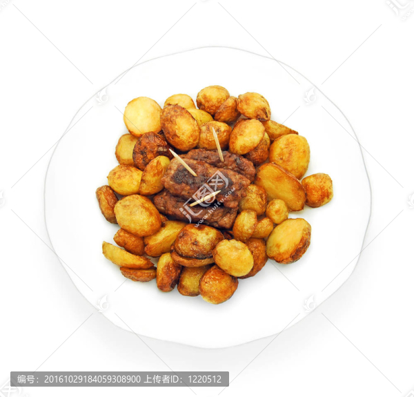 新鮮的炒新土豆而與傳統(tǒng)糍