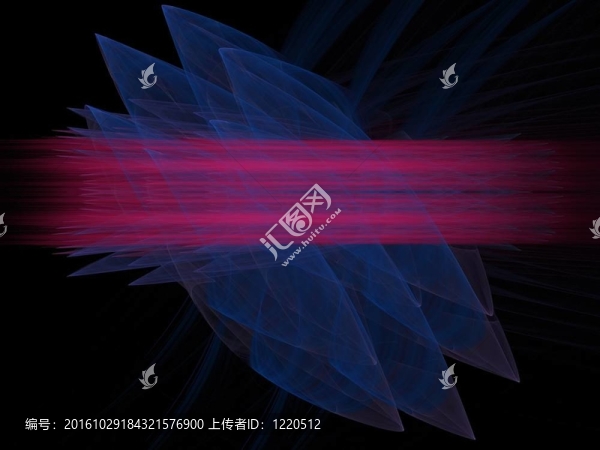 粉色線條與藍色波浪的分形