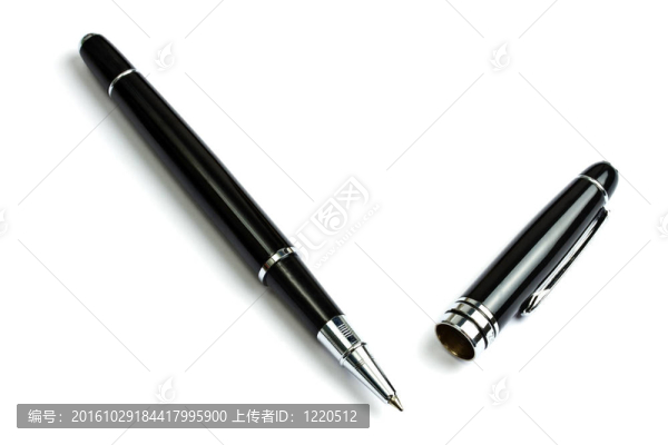 白色圓珠筆上隔離的圓珠筆