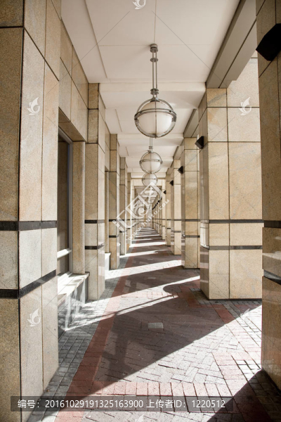 大理石建筑的大通道建筑與透視中心。