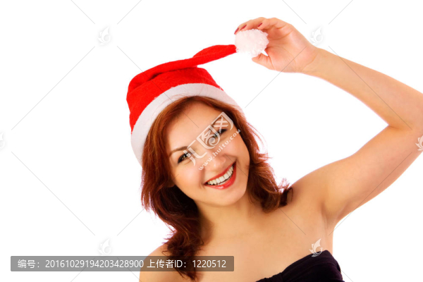 戴圣誕帽的女孩