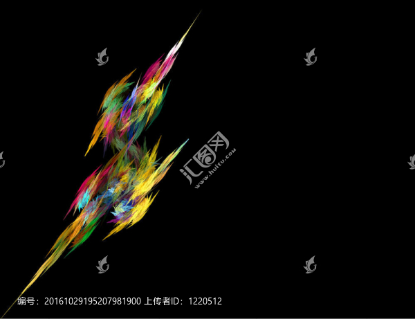 黑色抽象水晶閃電