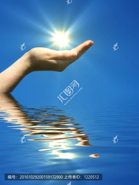 手拿著太陽