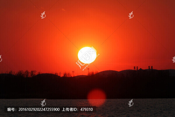 晚霞,冬天,日落,傍晚,落日