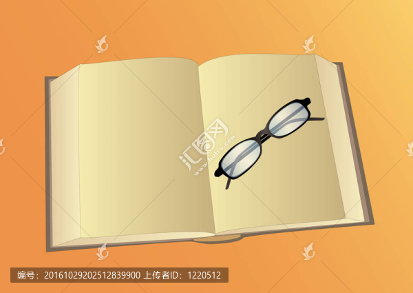 打開(kāi)書和眼鏡
