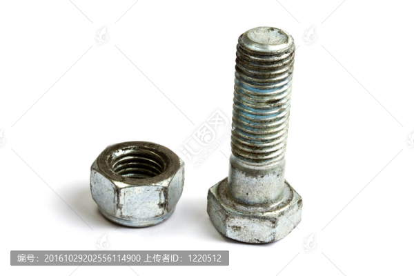 白色的螺母和螺栓