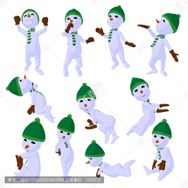 雪孩子插畫藝術(shù)剪影