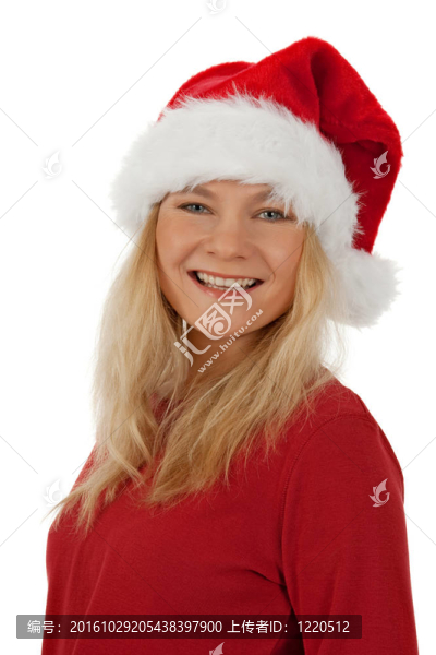 一個微笑的圣誕女孩的肖像