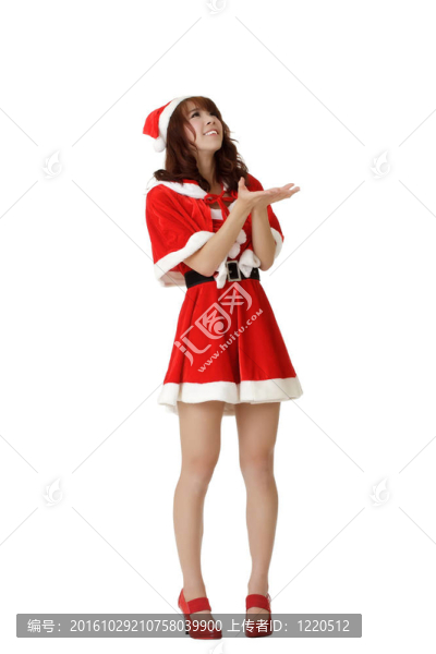 誘人的亞洲圣誕女人